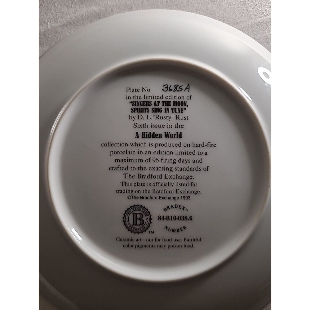 The Bradford Echange Plate. Singers At The Moon. Collectors Plate - Picture 4 of 4
